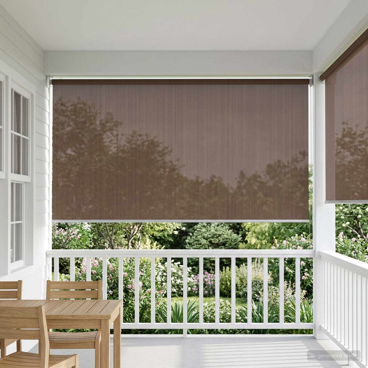 Vidaxl buitenrolgordijn 90% uv-blok taupe 140 x 140 cm hdpe