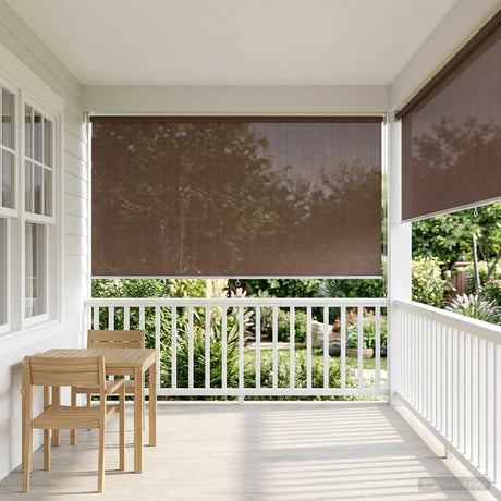 Vidaxl buitenrolgordijn 90% uv-blok taupe 350 x 140 cm hdpe