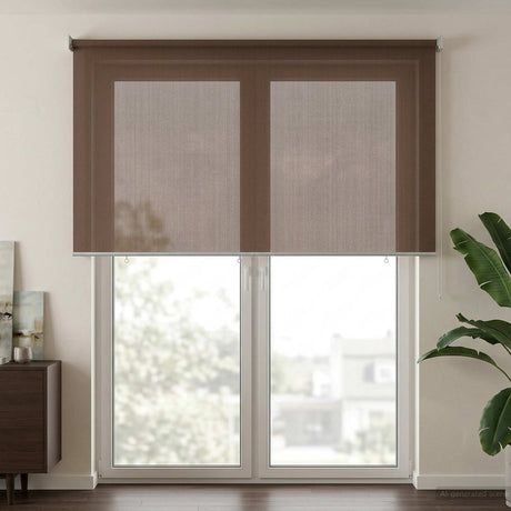Vidaxl buitenrolgordijn 90% uv-blok taupe 140 x 230 cm hdpe