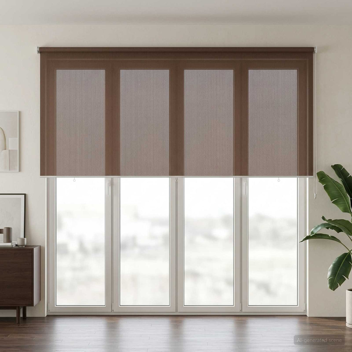 Vidaxl buitenrolgordijn 90% uv-blok taupe 300 x 230 cm hdpe