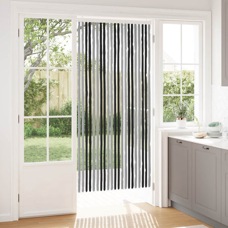 Vidaxl insecten gordijn chenille grijs en zwart 90 x 200 cm 100% pp