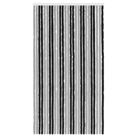 Vidaxl insecten gordijn chenille grijs en zwart 118 x 220 cm 100% pp