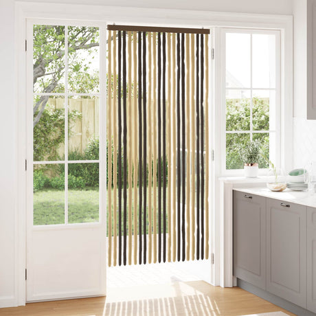 Vidaxl insecten gordijn chenille donkerbruin, beige 90 x 200 cm