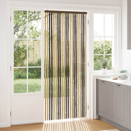 Vidaxl insecten gordijn chenille donkerbruin, beige 90 x 220 cm