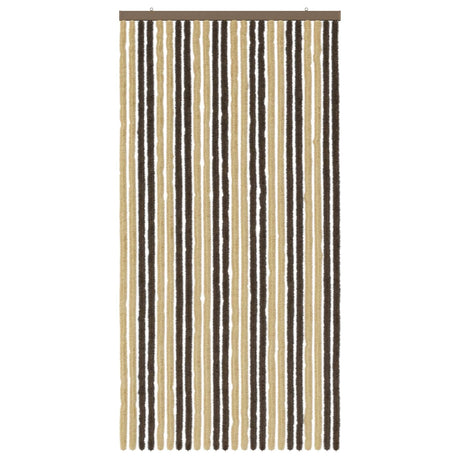 Vidaxl insecten gordijn chenille donkerbruin, beige 100 x 200 cm