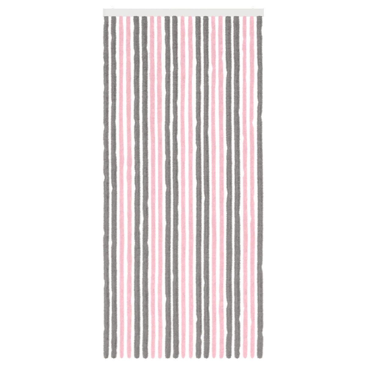 Vidaxl insecten gordijn chenille zilvergrijs en roze 90 x 200 cm