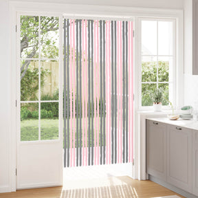 Vidaxl insecten gordijn chenille zilvergrijs en roze 100 x 200 cm