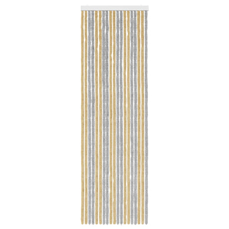 Vidaxl insecten gordijn chenille grijs en beige 56 x 185 cm 100% pp