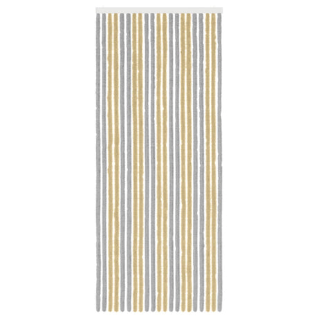 Vidaxl insecten gordijn chenille grijs en beige 90 x 220 cm 100% pp