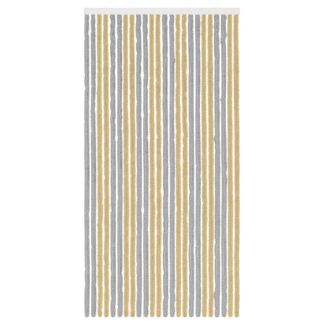 Vidaxl insecten gordijn chenille grijs en beige 100 x 200 cm 100% pp