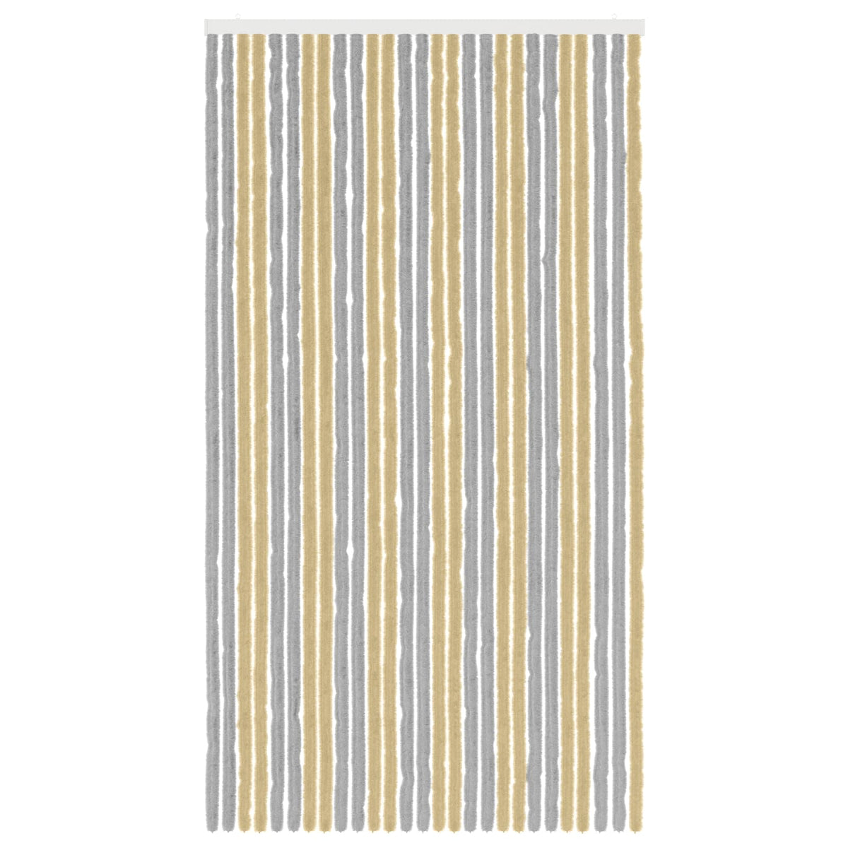 Vidaxl insecten gordijn chenille grijs en beige 118 x 220 cm 100% pp