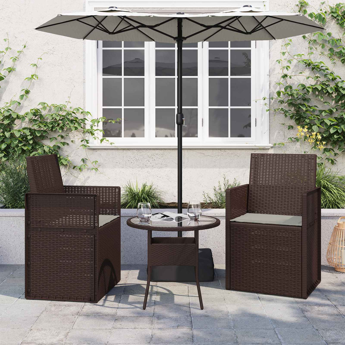 Vidaxl zitkussens 2 st polyester lichtgrijs 47 x 36 x 2 cm