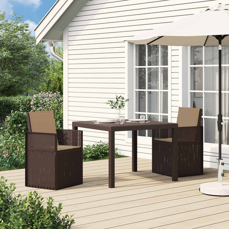 Vidaxl tuin eetstoelen 2 st bruin en taupe pp
