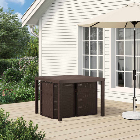 Vidaxl tuin eetstoelen 2 st bruin en taupe pp