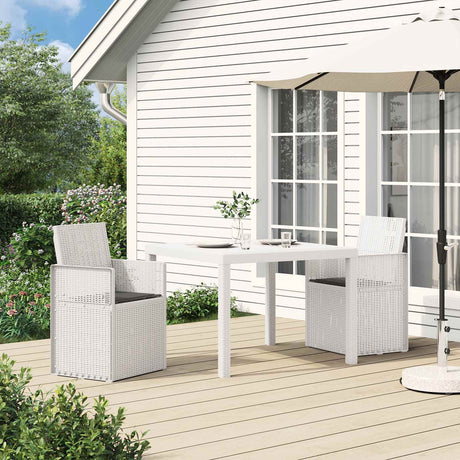 Vidaxl tuin eetstoelen 2 st wit en antracietkleurig pp