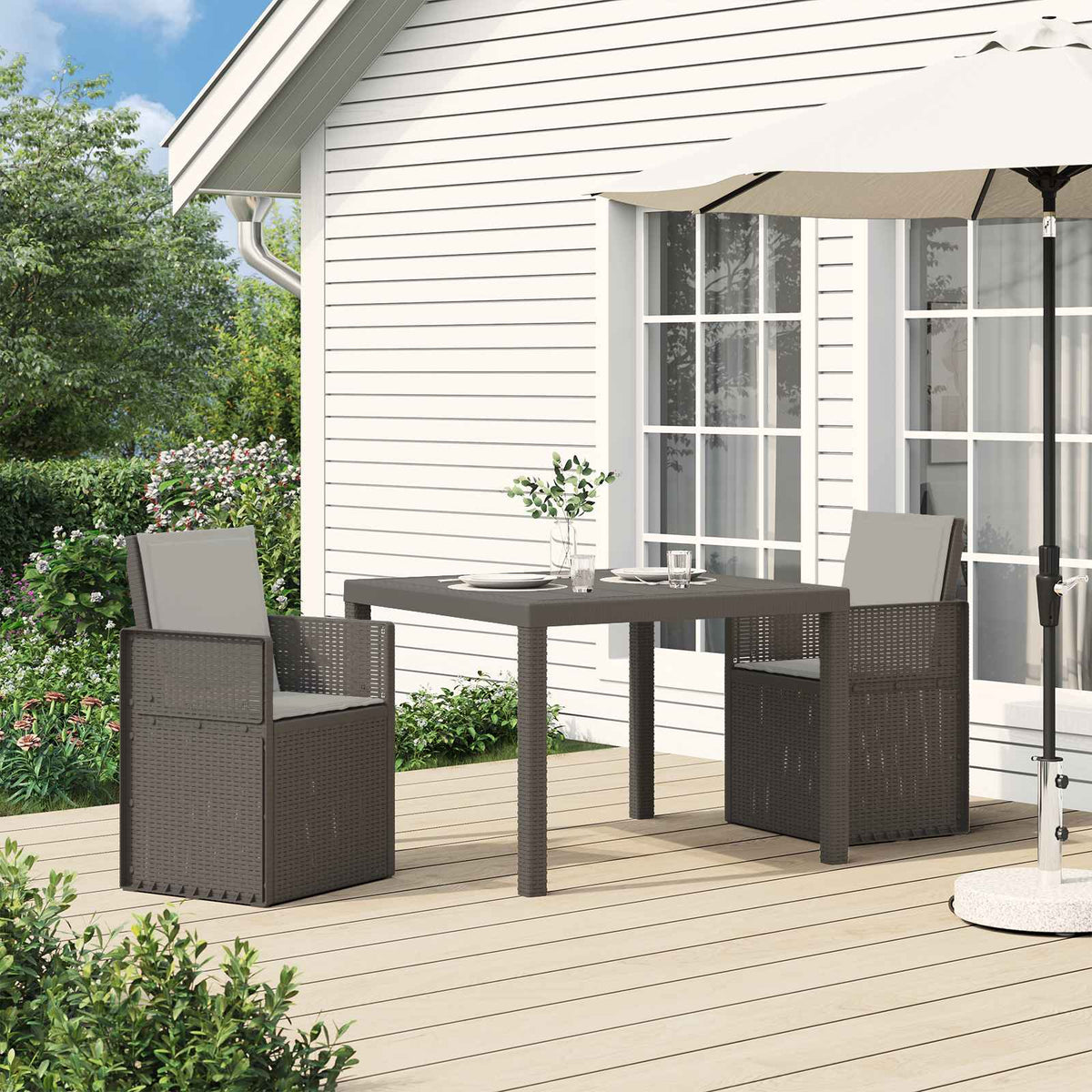 Vidaxl tuin eetstoelen 2 st lichtgrijs pp