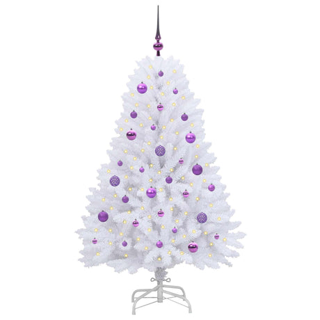 Vidaxl kunstmatige inklapbare kerstboom wit 150 cm pvc en staal