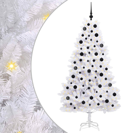 Vidaxl kunstmatige inklapbare kerstboom wit 180 cm pvc en staal