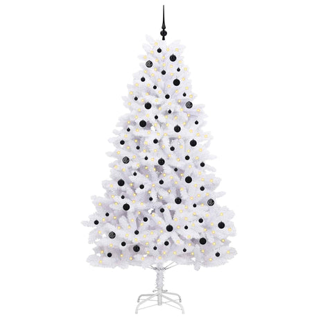 Vidaxl kunstmatige inklapbare kerstboom wit 240 cm pvc en staal