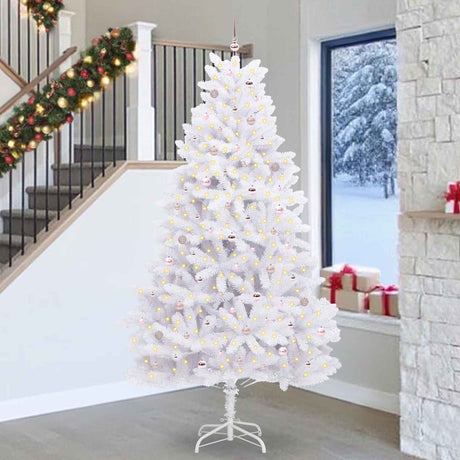 Vidaxl kunstmatige inklapbare kerstboom wit 270 cm pvc en staal