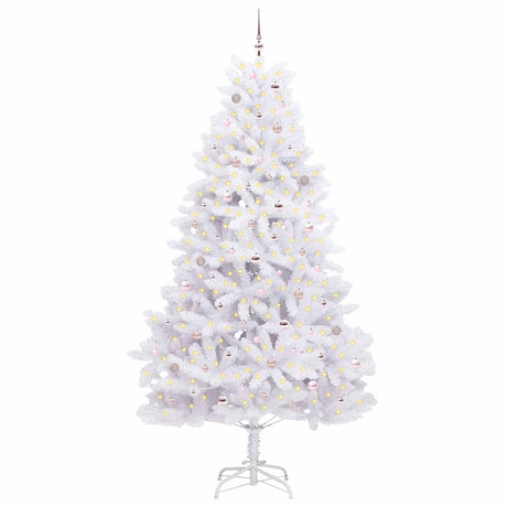 Vidaxl kunstmatige inklapbare kerstboom wit 270 cm pvc en staal