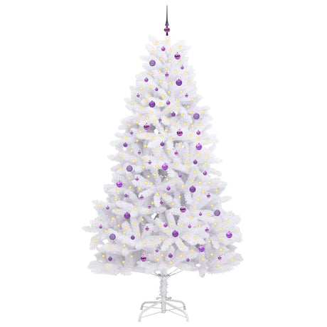 Vidaxl kunstmatige inklapbare kerstboom wit 270 cm pvc en staal
