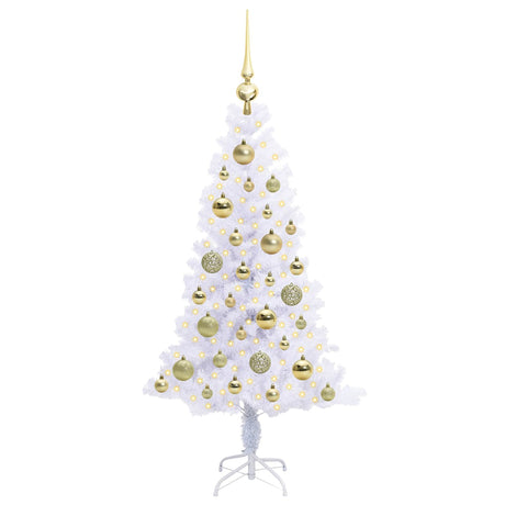 Vidaxl kunstkerstboom met 150 led wit 120 cm pvc en staal