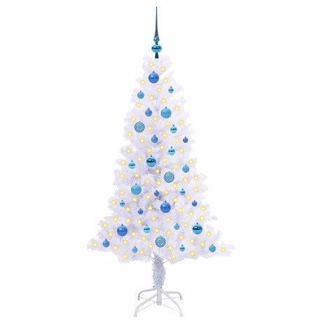 Vidaxl kunstkerstboom met 150 led wit 150 cm pvc en staal