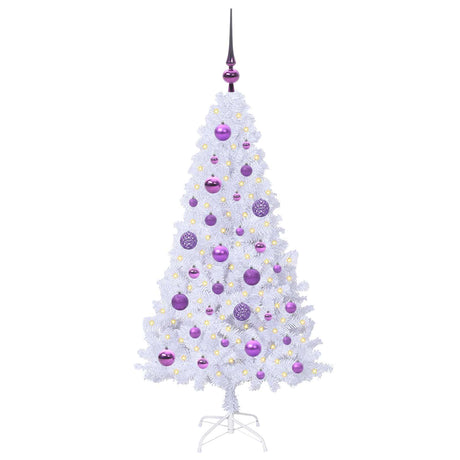 Vidaxl kunstkerstboom wit 120 cm pvc en staal