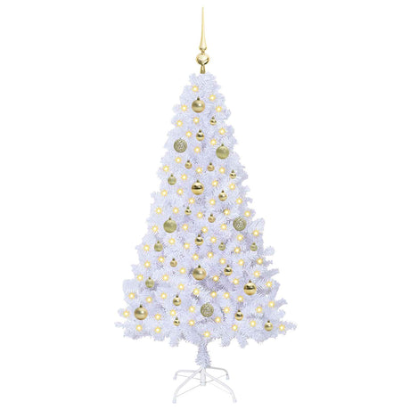 Vidaxl kunstkerstboom wit 150 cm pvc en staal