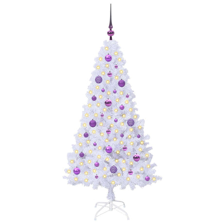 Vidaxl kunstkerstboom wit 150 cm pvc en staal