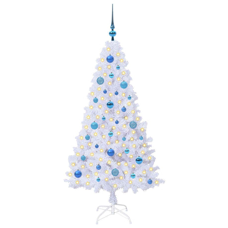 Vidaxl kunstkerstboom wit 150 cm pvc en staal