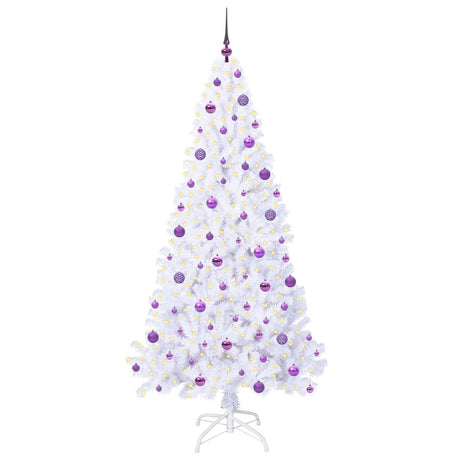 Vidaxl kunstkerstboom met 300 led wit 210 cm pvc en staal