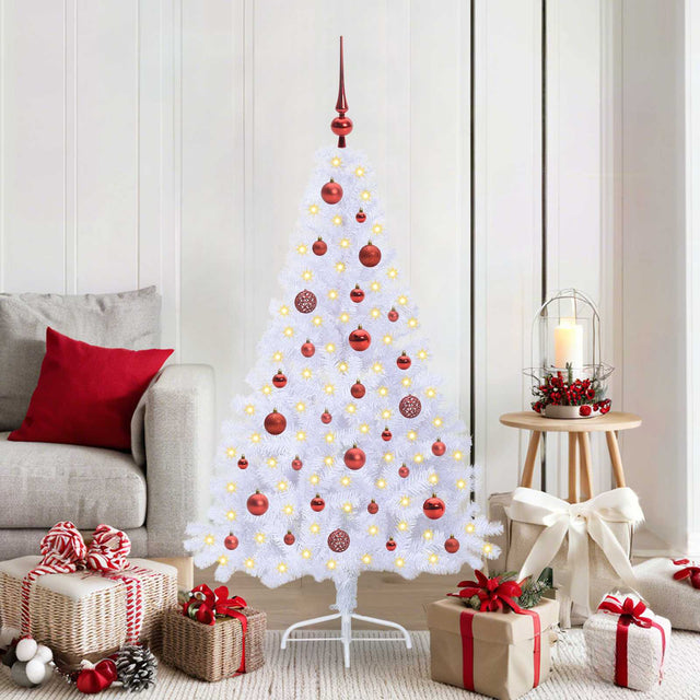Vidaxl kunstkerstboom met 150 led wit 150 cm pvc en staal