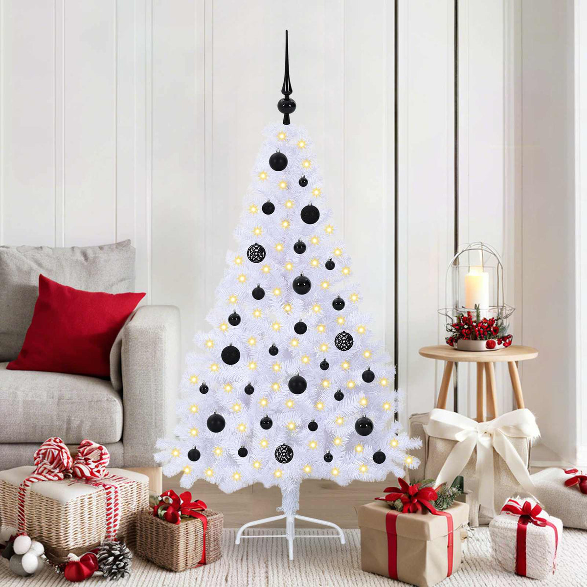 Vidaxl kunstkerstboom met 150 led wit 150 cm pvc en staal
