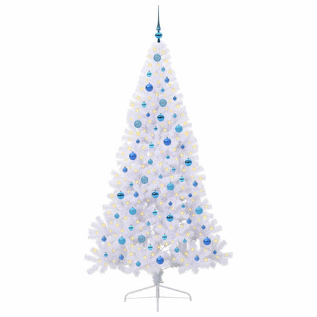 Vidaxl kunstkerstboom met 300 led wit 210 cm pvc en staal