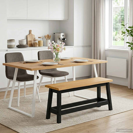 Vidaxl eetbank ekai zwart 91,5 x 29 x 45,5 cm massief grenenhout