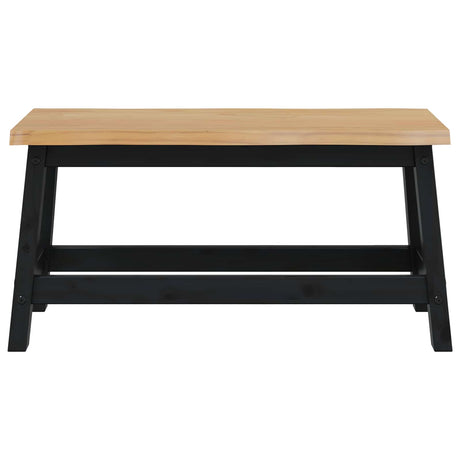 Vidaxl eetbank ekai zwart 91,5 x 29 x 45,5 cm massief grenenhout