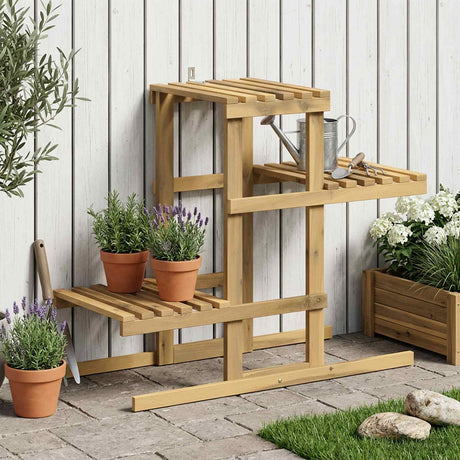 Vidaxl plantenstandaard wit 82 x 36 x 60 cm massief acaciahout