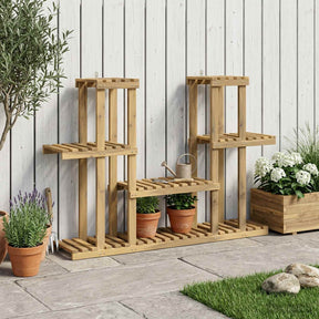 Vidaxl plantenstandaard wit 123 x 25 x 78,5 cm massief acaciahout