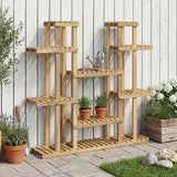 Vidaxl plantenstandaard wit 123 x 25 x 114,5 cm massief acaciahout