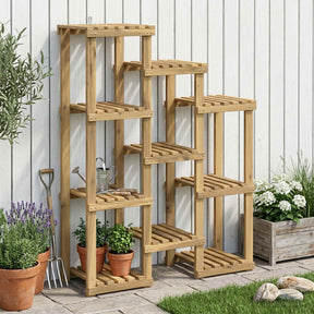 Vidaxl plantenstandaard wit 85 x 30 x 114,5 cm massief acaciahout