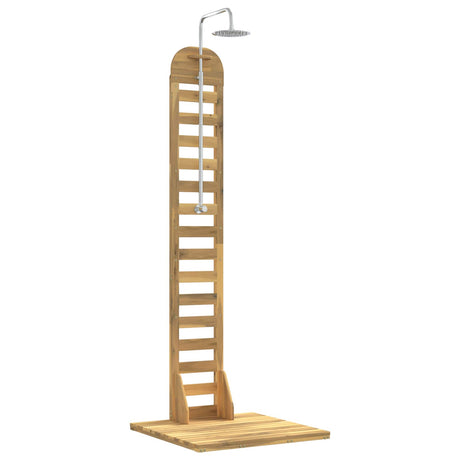 Vidaxl buitendouche 225 cm massief acaciahout en roestvrij staal wit