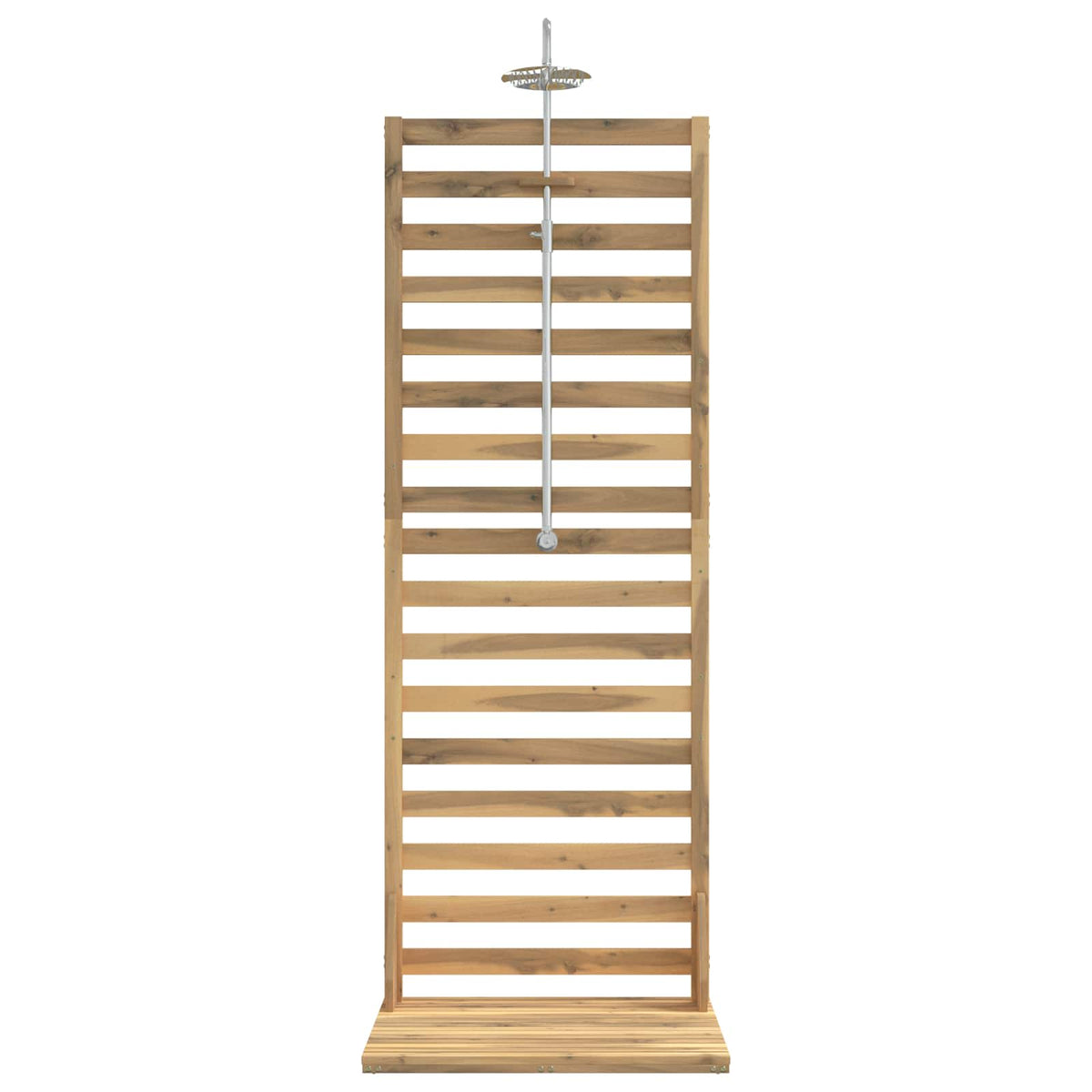 Vidaxl buitendouche 205,5 cm massief acaciahout en roestvrij staal wit