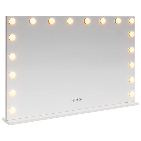 Vidaxl led make-up spiegel wit 80 x 10 x 52,5 cm glas en staal