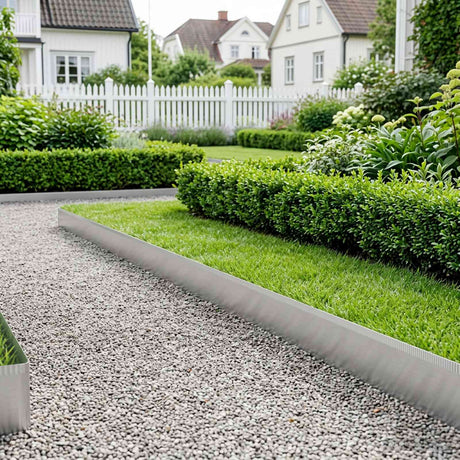 Vidaxl gazonrand 20 m x 20 cm gegalvaniseerd staal zilver