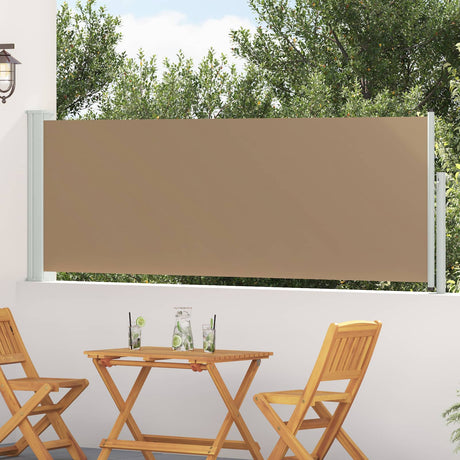 Vidaxl uittrekbaar zijscherm rechthoekig 300 x 100 cm polyester taupe