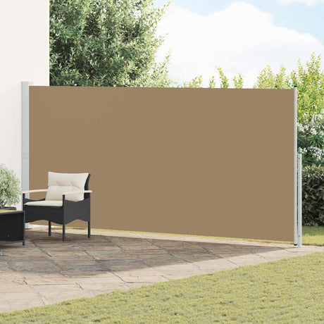 Vidaxl uittrekbaar zijscherm rechthoekig 180 x 300 cm polyester taupe