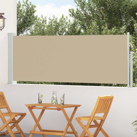 Vidaxl uittrekbaar zijscherm rechthoekig 500 x 100 cm polyester beige
