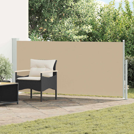 Vidaxl uittrekbaar zijscherm rechthoekig 117 x 500 cm polyester beige